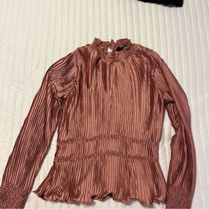 Elegant Pleated Pink Blouse